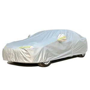 Fabrika fiyat gümüş su geçirmez araba kapakları garaj güneş bakımı UV koruma araba vücut kapak araba kapakları