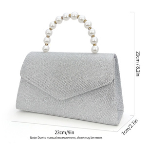 Bolsos de Mujer Plateados al por Mayor, Bolsos de Hombro de Lujo Ligero para Mujer, Bolsos para Guardar Cosméticos, Bolsos para Vestidos de Noche y de Boda - Product Image 6