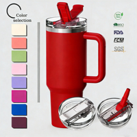 Taza de Café para Fiestas, de Gran Capacidad, con Logotipo Personalizado, de Acero Inoxidable, Doble Pared, Aislada al Vacío, a Prueba de Fugas, con Asa, de 20-40 oz