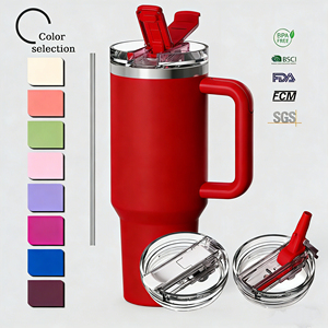 Mug à café isotherme à double paroi en acier inoxydable, grande capacité, avec logo personnalisé, anti-fuite, pour l'extérieur, 20-40 oz, avec poignée - Product Image 5