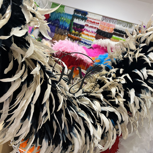 Boa de plumas de gallo con punta de color de 2 yardas al por mayor para espectáculos de burlesque, disfraces de carnaval y decoraciones de baile. - Product Image 6