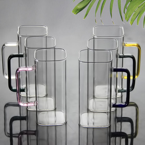 Mug carré en verre 17 oz pour café chaud/froid, résistant à la chaleur et portable, design moderne et mignon pour les fêtes - Product Image 4