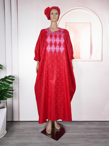 H&D 2026 Nouveau Design Robes <span class=keywords><strong>Boubou</strong></span> pour Femmes Mode Vêtements de Couple Africains Robe Longue Décontractée avec Foulard - Product Image 4