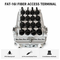 Terminal de Acceso de Fibra Óptica Preterminado para Exteriores IP65, 16 Puertos, Adaptador SC, Divisor PLC, Caja de Terminación de Cable FTTH