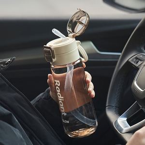 Wholesale Transparent Clear Plastic Water Bottles Bpa Free Gym Sports Drink Bottle With Straw Custom Logo - Product Image 4