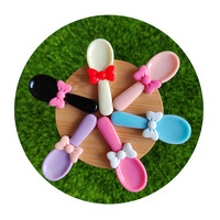 Miniatures en résine mignonnes en forme de cuillère à nœud, figurines adorables pour maison de poupée, jouets de cuisine, décoration de vaisselle, fournitures pour slime