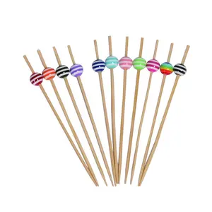 Palillos de Bambú y Palillos Dentales <span class=keywords><strong>con</strong></span> Bola de Colores en Rayas Horizontales - Product Image 1