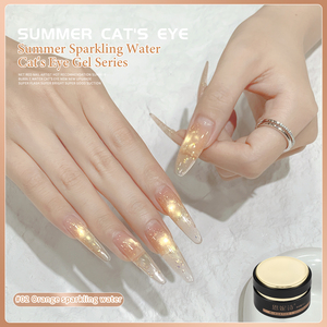 8 Farben Summer Sparkling Water Glasperlen Japanisches Gel Cat Eye Flash Saftige Cat Eye Gel politur - Product Image 6