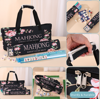 Sac de transport pliable pour Mahjong américain, sac fourre-tout de luxe moderne avec lettres imprimées, ensemble de Mahjong 3 pièces, sac de rangement grande capacité