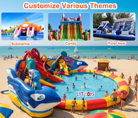 Parc aquatique gonflable durable pour l'extérieur : toboggan géant, trampoline, piscine, équipement de jeux aquatiques