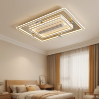Ventilateur de plafond moderne sans pales en métal IP44 avec télécommande et contrôle par application, LED à intensité variable, moteur DC pour chambre/salon