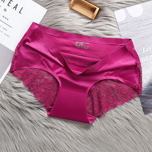 Nouvelles culottes pour femmes, <span class=keywords><strong>taille</strong></span> plus, <span class=keywords><strong>taille</strong></span> <span class=keywords><strong>basse</strong></span>, ultra-fines, en dentelle satinée, base en tissu, dentelle délicate, texture douce, respirantes - Product Image 4