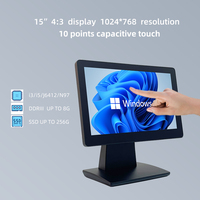 Equipo POS con pantalla táctil de 15 pulgadas, adecuado para equipos POS todo en uno en restaurantes y máquinas POS en supermercados.
