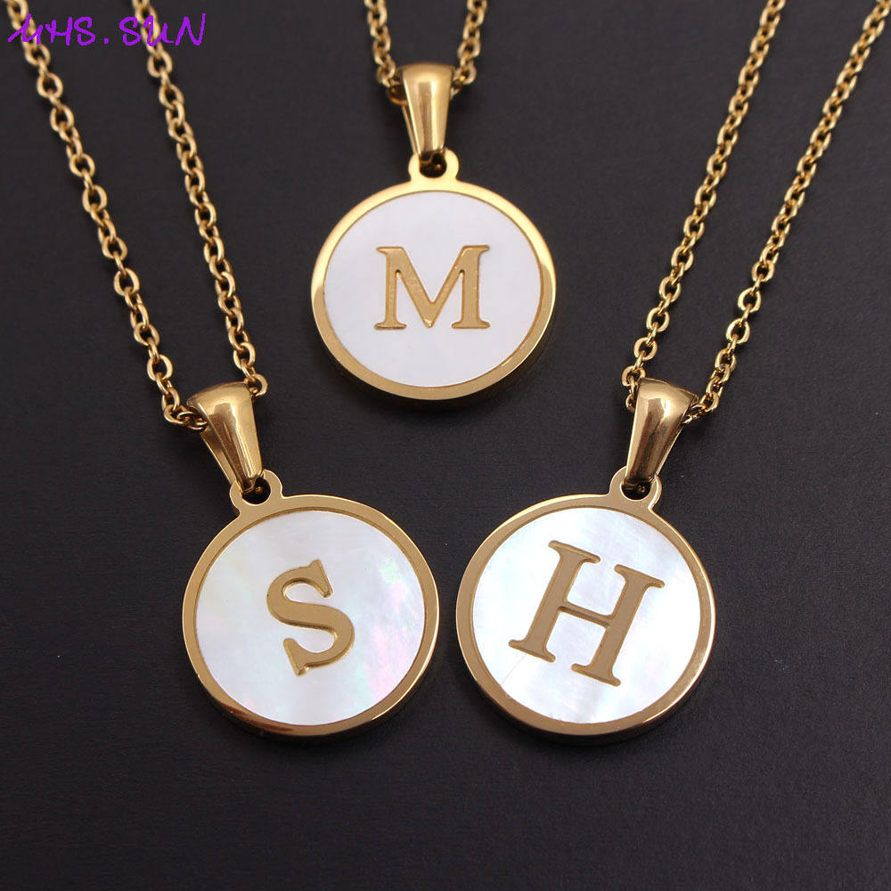 18k gold plated stainless steel chain man/women a to z initial