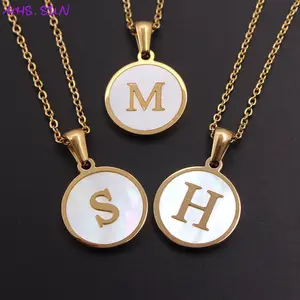 18k Gold Plated Stainless Steel Chain Man/Women A to Z Initial Letter Alphabet Stainless Steel Necklace