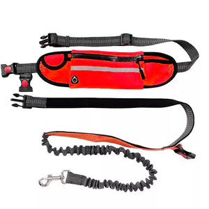 Guinzaglio a mani libere per cani con tasca a cerniera regolabile in vita impermeabile cintura riflettente ammortizzante funzionale Bungee guinzaglio per cani - Product Image 6