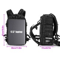 Sac à casque de moto de grande capacité avec porte-casque rigide, sac à dos de rangement tactique Molle pour casque