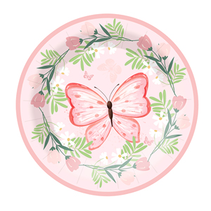 DAMAI Nuevo Kit de Vajilla de Papel con Diseño de Mariposas, Platos Desechables Rosas para Decoración de Fiestas de Cumpleaños de Niñas - Product Image 4
