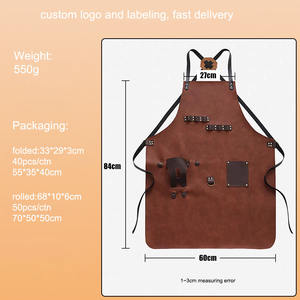 Grembiule YUXIN <span class=keywords><strong>Vintage</strong></span> all'Ingrosso con Logo Personalizzato, Resistente, Riutilizzabile, Impermeabile, Senza Maniche, con Tasche Multiple, Resistente all'Olio - Product Image 6