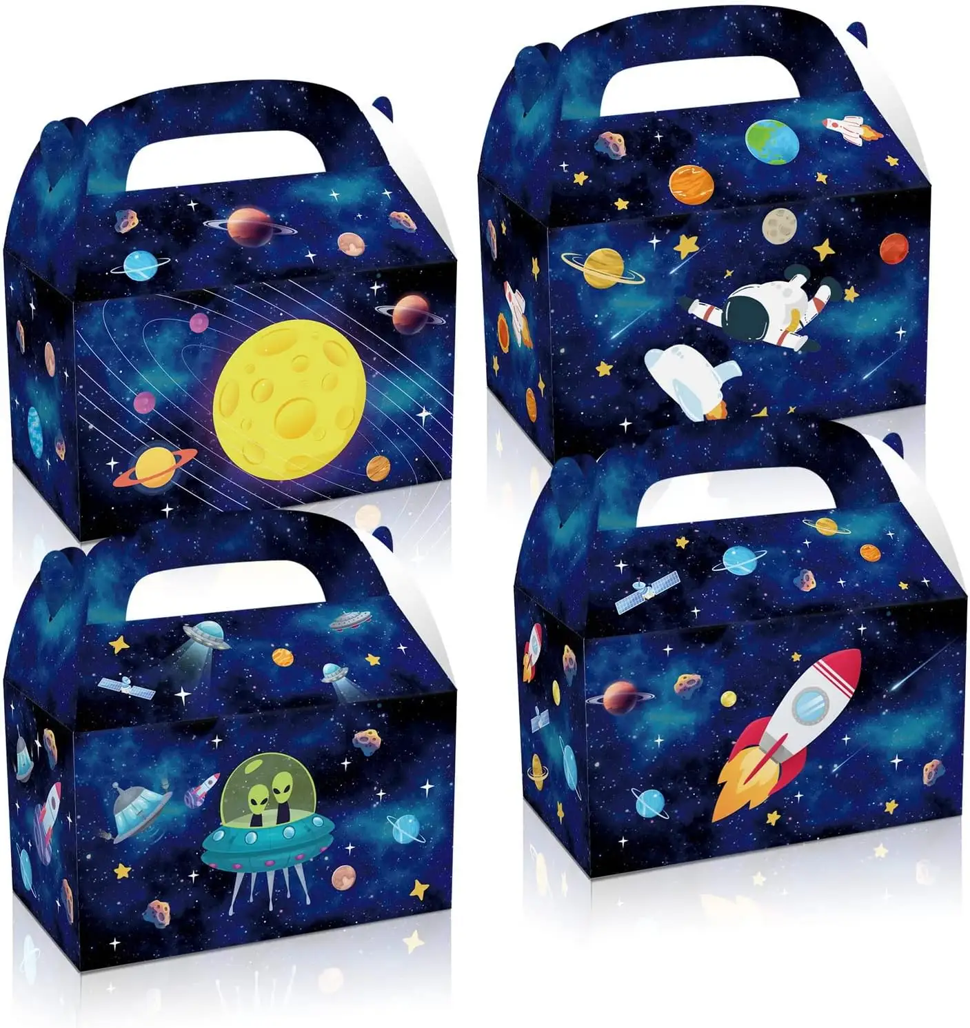 Scatole regalo per feste a tema spaziale astronauta forniture per feste di favore aliene per il sistema solare scatole di caramelle per galassie