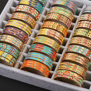 Wholesale 316L Stainless Steel 14k 18k Gold Plated Fashion <b>Bracelets</b> & <b>Bangles</b> Enamel <b>Bracelet</b> for Women - Product Image 2