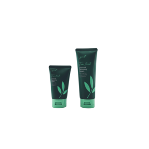 Tube cosmétique vide en plastique vert de 50 ml et 100 ml pour nettoyant visage avec bouchon à clapet orientable, emballage personnalisé pour soins du visage. - Product Image 1