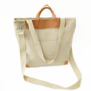 Custom Large Capacity Cotton Canvas Women's Tote Shoulder Messenger Sling Shopping Designer Crossbody Bags with Logo Unisex