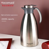 Termo de Acero Inoxidable de Doble Pared Grado 304, Jarra Aislada al Vacío de 2L para Agua Caliente, Té y Café, con 5 Años de Garantía, para Catering