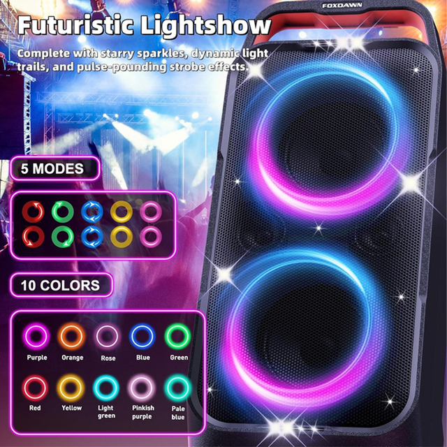 Wholesale Bluetooth Speaker 240W High Volume Bass Deep Bass Wireless Subwoofer 15 Hours Battery LED Light Show Party Outdoor