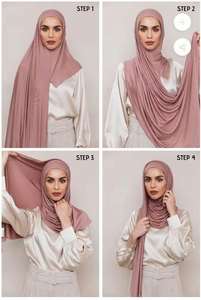 2026 Custom <span class=keywords><strong>Fashion</strong></span> One Loop Instant Chiffon <span class=keywords><strong>Hijab</strong></span> Makkelijk te dragen oordopjes sjaal shawls Premium rekbare jersey sjaal - Product Image 5