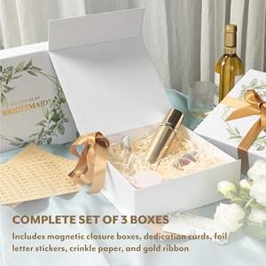 Nouveau Design Premium demoiselle d'honneur coffret cadeau blanc verdure or Accent idéal pour la présentation de faveur de fête de proposition de mariage - Product Image 5