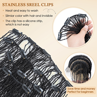 Originea 0.1cm 100% Fatto a Mano all'Uncinetto Capelli Umani Afro Kinky Bulk Extension Dreadlock Intrecciati Micro Sister Locs con Clip
