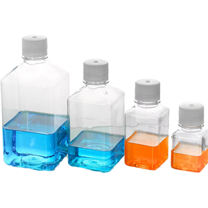 ขวดรีเอเจนต์ทรงสี่เหลี่ยมสำหรับห้องปฏิบัติการ ป้องกันการรั่วซึม ผลิตจากพลาสติก PETG ขวดบรรจุสื่อสารแบบปลอดเชื้อ ขวดเก็บของเหลว ขวดสำหรับเก็บตัวอย่างรีเอเจนต์ - Product Image 1