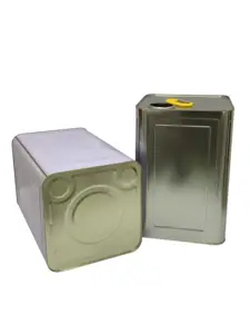 Grand inventaire boîtes de conserve rectangulaires en métal 18L avec poignées pour l'emballage de peinture