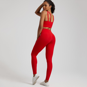 Costume de vêtements de yoga avec logo personnalisé femmes nues sens collants taille haute course en plein air beauté dos exercice tenue d'entraînement costume - Product Image 5