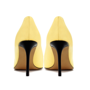 Fabricante de Productos, Zapatos de Tacón Alto Clásicos con Punta en Pico, Color Amarillo, para Vestido de Novia, Zapatos de Oficina para Mujer - Product Image 3