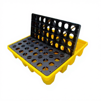 Palette anti-déversement industrielle robuste en plastique HUADU T92 Shandong, entrée 4 voies, charge dynamique 1,0t, simple face, pour produits chimiques