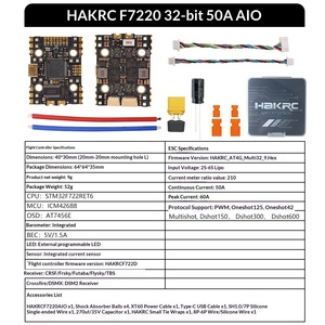 Controlador de Vuelo F722 50A AIO ESC Integrado con Salida de Alto Voltaje para Drones de Carreras FPV - Product Image 4