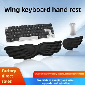 Reposamuñecas para Teclado y Ratón, Almohadilla <span class=keywords><strong>de</strong></span> Espuma Viscoelástica con Diseño <span class=keywords><strong>de</strong></span> Alas <span class=keywords><strong>de</strong></span> Ángel, Soporte Ergonómico Antideslizante para Computadora Portátil, Escritura Fácil - Product Image 3