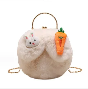 Sac en peluche lapin sac en peluche à chaîne diagonale pour femme