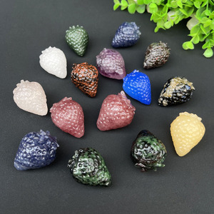 Stone Crafts Natural Hand Crafts Mixed Materials Sodalite Rose Quartz Crystal Strawberry Engraved Love Decoration