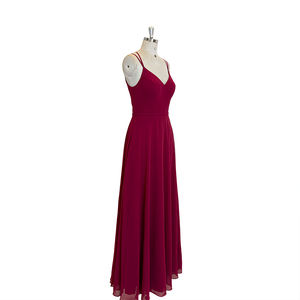 TEENYEE Robe de Demoiselle d'Honneur Longue au Sol Robes de Soirée Rouge pour Femmes Robes de Demoiselle d'Honneur de Mariage, Grandes Tailles - Product Image 1