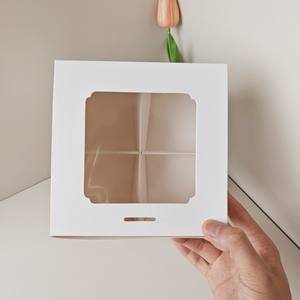 Caja de embalaje de cartón Gemus transparente portátil para rollo de pastel de tiramisú 6 uds 4 palacios para estampado de almacenamiento de alimentos de postre - Product Image 2