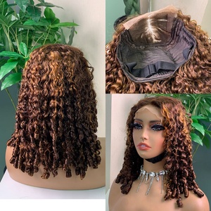 Perruque sans colle 5x5 avec fermeture en dentelle, perruque bouclée Pixie, bonnet respirant, perruques bouclées avec tresses, cheveux humains, dentelle frontale pour femmes - Product Image 3