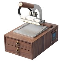 Machine manuelle en bois de noyer pour dorure du cuir, outil artisanal de gaufrage du cuir, presse à embosser, machine à moule en cuivre pour carnets en papier