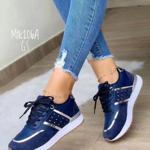 Nouvelles Baskets <span class=keywords><strong>Femme</strong></span> Européennes et Américaines Grandes Tailles Chaussures de Sport et de Loisirs à Semelle Épaisse avec Lanière Chaussures de Sport Féminines - Product Image 2