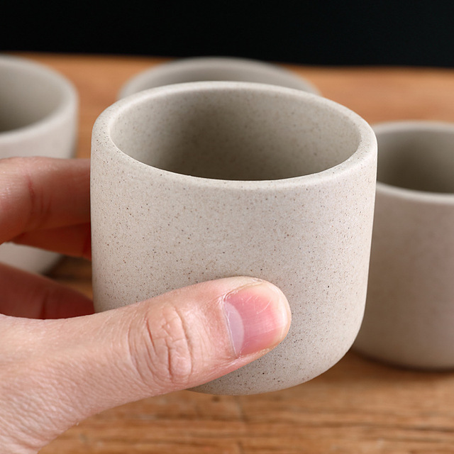 Wabi-Sabi Japanese Style Tea Cup Handmade Ceramic Teacup Retro Kung Fu Espresso Cup Custom Logo Corporate Gift Cup