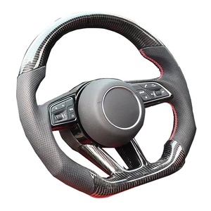Volant de voiture sport en cuir et fibre de carbone personnalisé en stock pour <span class=keywords><strong>Audi</strong></span> S6 S7 A4 A5 A6 A7 Q3 Q5 A3 S3 <span class=keywords><strong>S8</strong></span> 2014 2015 2016 - Product Image 2