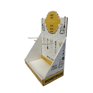 Cardboard Hook Display Stand 4 Hooks Counter Top Display PDQ Retail Show <b>Box</b> Cardboard <b>Box</b> Display With Hooks - Product Image 1