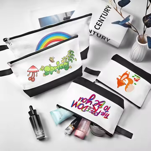 กระเป๋าเครื่องสำอางผ้าแคนวาสแฟชั่น Cangnan Perfect Bags พร้อมโลโก้ส่วนตัว ซิปสีดำ สำหรับเก็บผลิตภัณฑ์ความงามสำหรับสุภาพสตรี - Product Image 5